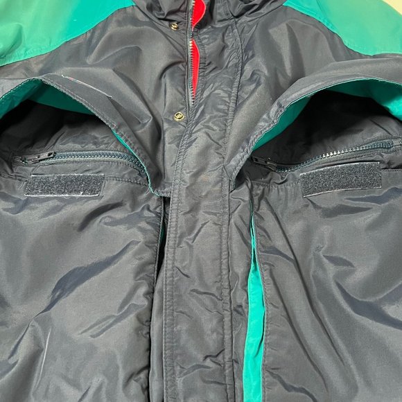 Columbia Powder Keg VTG 90's Ski Snowboard Jacket Men XL Shell ONLY Retro Teal - Picture 7 of 14